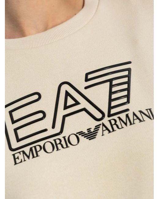 EA7 White Sweatshirt Mit Logo-Print