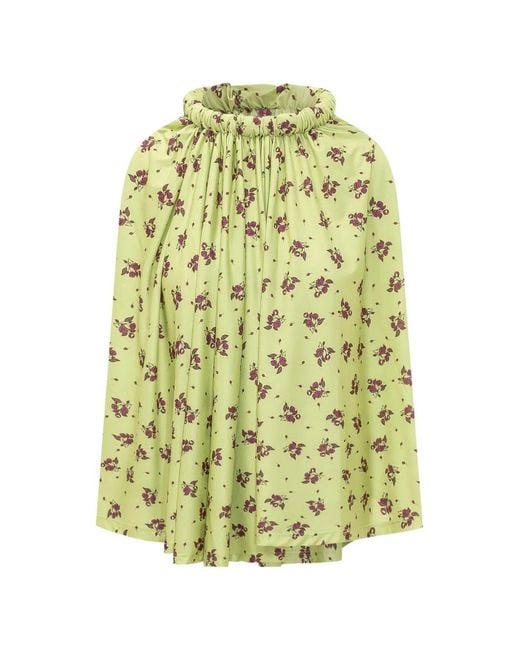 Coperni Yellow Circle Floral-Print Top