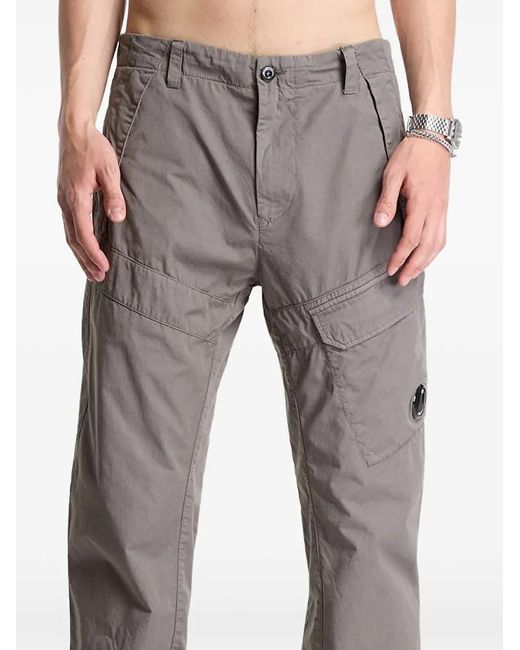 C P Company Gray Lens-Detail Cargo Pants for men