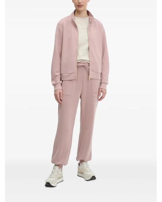 EA7 Pink Long-Detail Zip-Up Sweatshirt