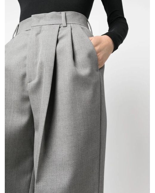 ARMARIUM Gray High-Waist Straight-Leg Trousers