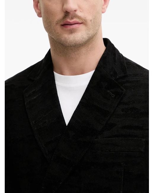ARMANI EXCHANGE Black Double-Breasted Jacket for men