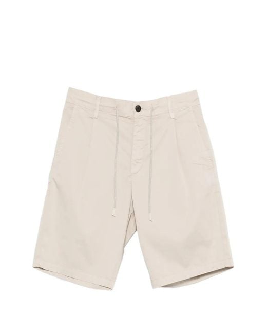 Eleventy White Drawstring Bermuda Shorts for men