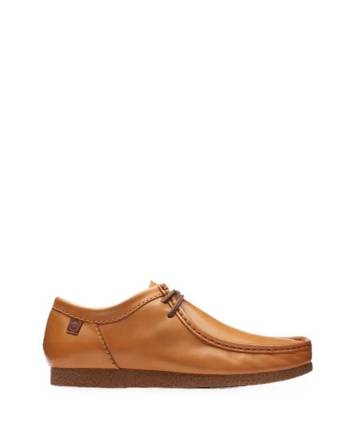 Clarks Brown Shacre Ii Run Leather Desert Shoes for men