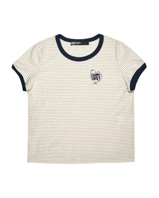 Bimba Y Lola Natural Striped T-Shirt
