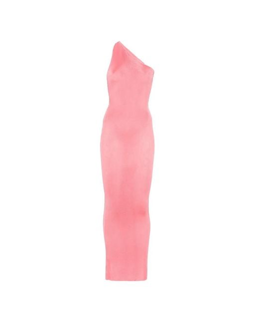 Self-Portrait Pink One-Shoulder Maxi Dress