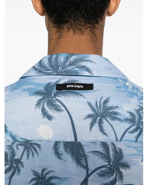 Palm Angels Blue Shirts for men