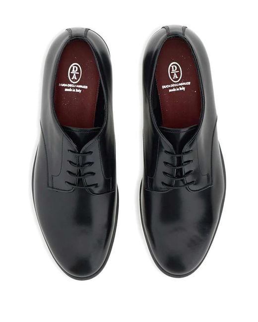 Duca Degli Abruzzi Black Windsor Leather Derby Shoes for men