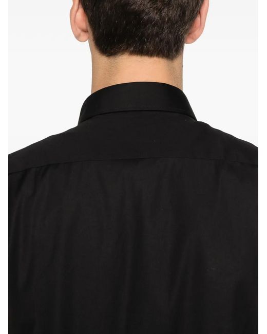 Zegna Black Long-Sleeve Button-Down Shirt for men