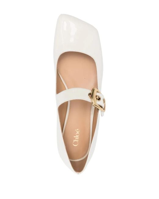 Chloé White Polly Ballet Flats