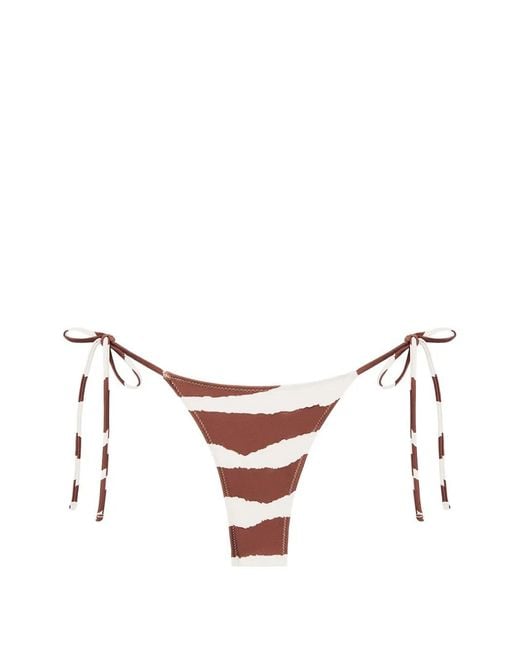 Tropic of C Brown Zebra-Print Side-Tie Bikini Bottoms