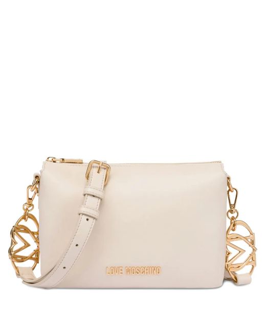 Sac À Bandoulière À Plaque Cœur Love Moschino en coloris Natural