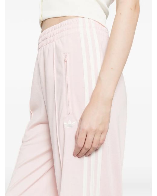 Adidas Pink Logo-Embroidered Track Pants