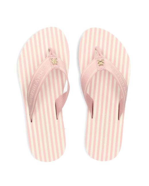 Tommy Hilfiger Pink Striped Flip-Flops