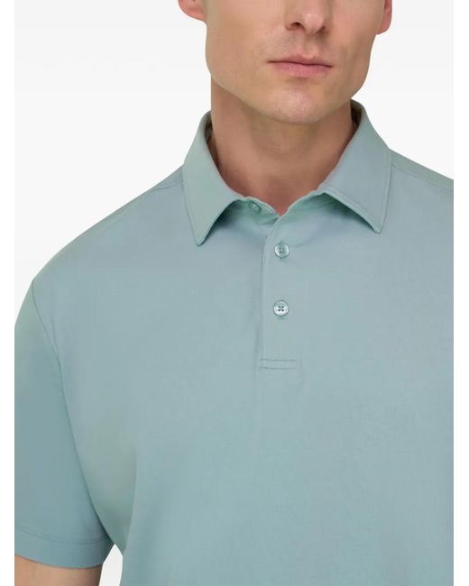 Boggi Blue Half-Button Polo Shirt for men