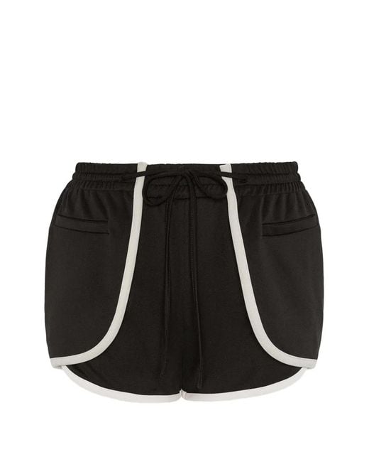 SRVC Studio Black Origami Contrast-Binding Shorts