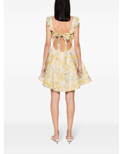 Zimmermann Harmony Mini-jurk Met Ruches in het Yellow