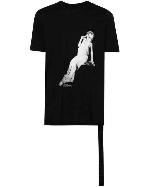 Rick Owens Level T T-Shirt mit Foto-Print in Black für Herren