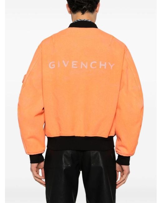 Givenchy Orange Reversible Cotton Bomber Jacket for men