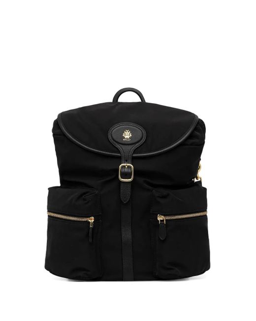 Bally Black Logo-Print Backpack