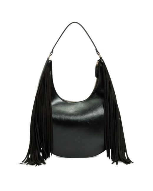 Twinset Black Fringe-Detail Shouder Bag