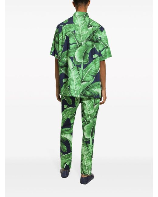 Pantaloni con stampa di Dolce & Gabbana in Green da Uomo