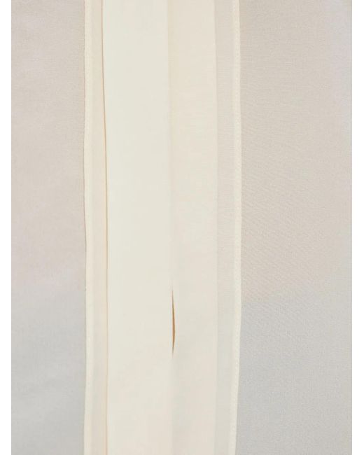 Victoria Beckham White Pleated-Detail Silk Shirt