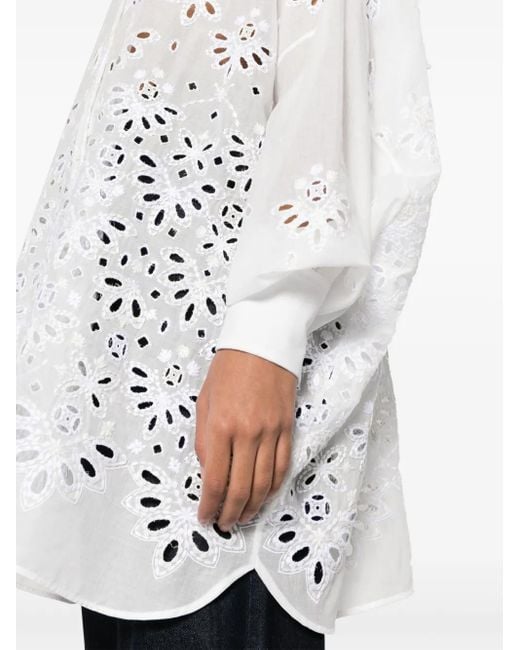 Ermanno Scervino White Broderie Anglaise Shirt