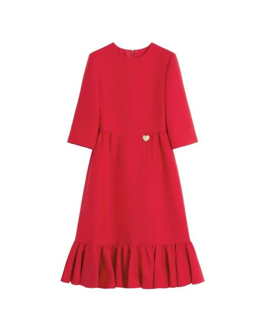 Valentino Garavani Red Crepe Couture Midi Dress