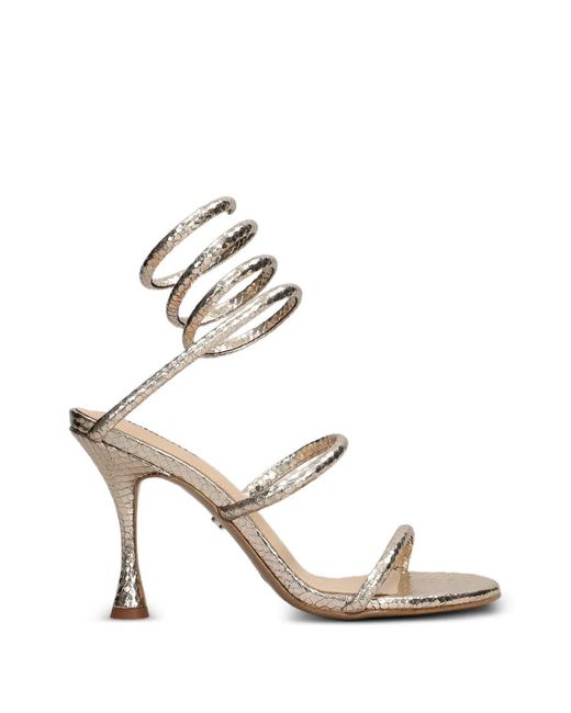 Lola Cruz Metallic Greta 95 Spiral Ankle Sandals
