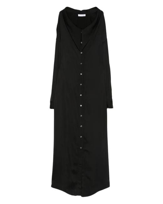 Viktor & Rolf Black Scoop Neckline Shirt Maxi Dress