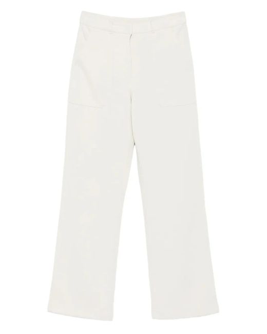 Max Mara White Trousers With Pocket Details