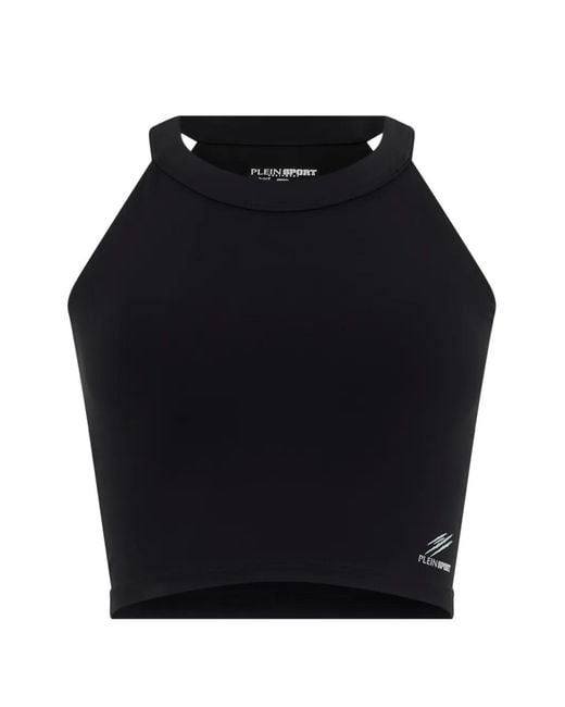Philipp Plein Black Crop Tank Top