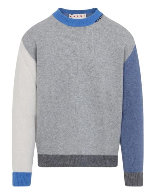 Marni Kasjmier Trui Met Colourblocking in het Gray voor heren