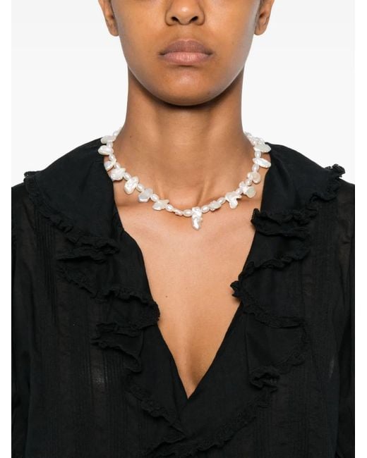 Doen Black Henri Ruffled Blouse