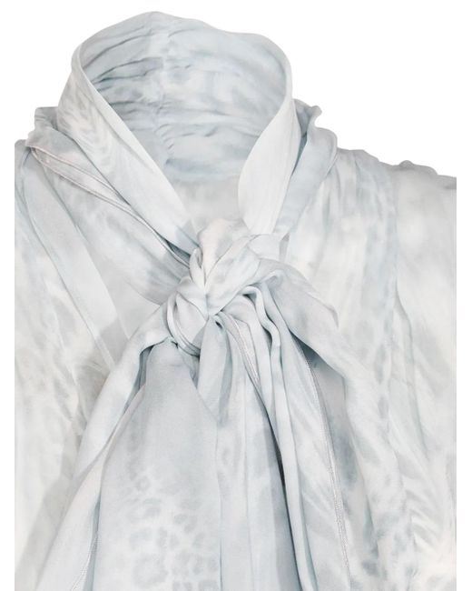 Blumarine プリント シフォンドレス Gray