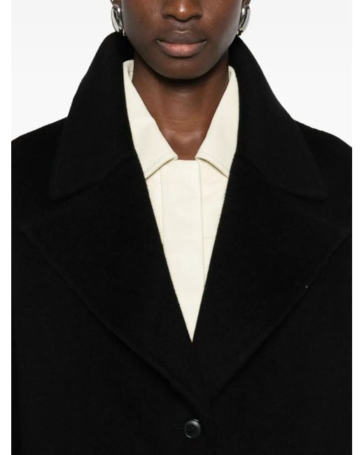 Loulou de Saison Black Buttoned Wool Coat