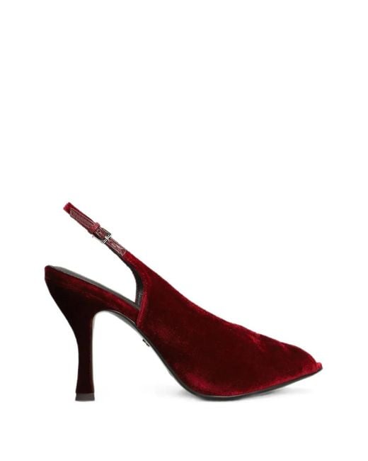 Lola Cruz Red Gabriette 95 Velvet Pumps