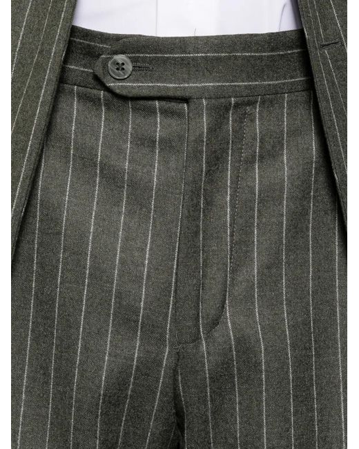 Luigi Bianchi Gray Double-Breasted Pinstripe-Pattern Suit for men