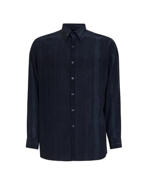 Costumein Blue Striped Silk Shirt for men