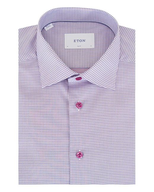 Eton of Sweden Purple Twill Check Shirt for men
