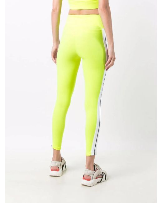 Palm Angels Yellow Side Stripe Logo leggings Fluo