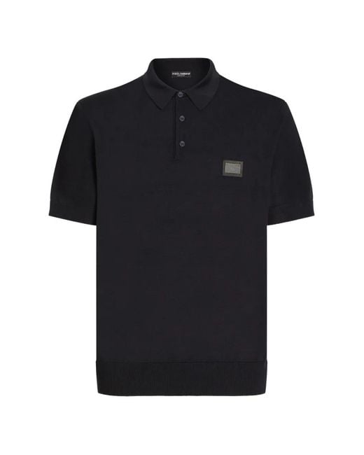 Dolce & Gabbana Blue Wool Polo Shirt for men