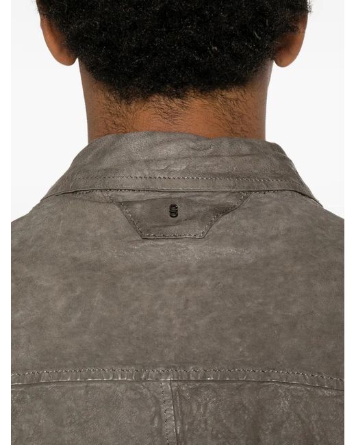 Salvatore Santoro Brown Veste En Cuir À Fermeture Zippée for men