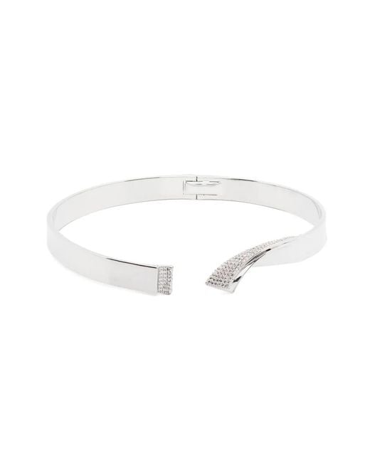 Eddie Borgo White Pavé Folded Collar