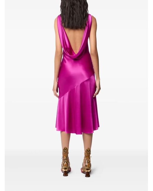 Nina Ricci Pink Mermaid Open-Back Midi Dress