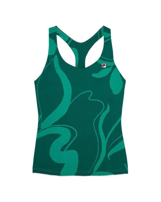 Fila Green Abstract-Print Racerback Tank Top