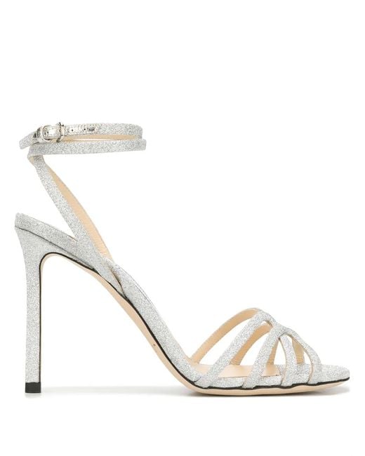Jimmy Choo Metallic Mimi 100 Glitter Heeled Sandals