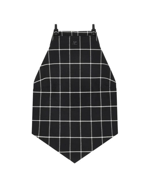 Courreges Black Halterneck Checked Tank Top