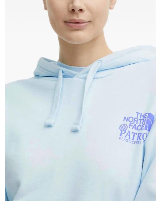 The North Face Blue Hooded Graphic Print Sweater
